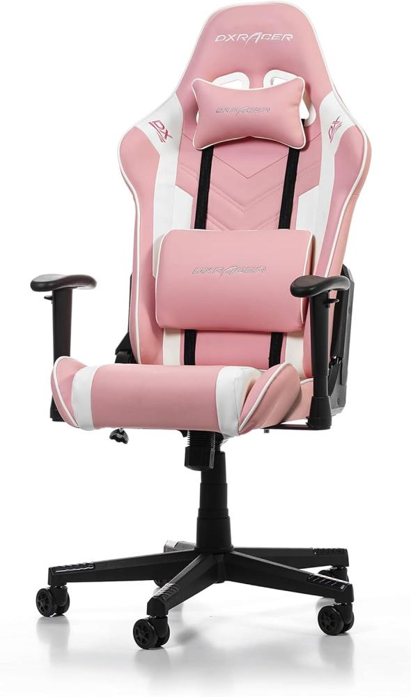 DXRacer (das Orginal) Prince P132 Gaming Stuhl, Kunstleder, Pink-weiß, 185 cm Bild 1