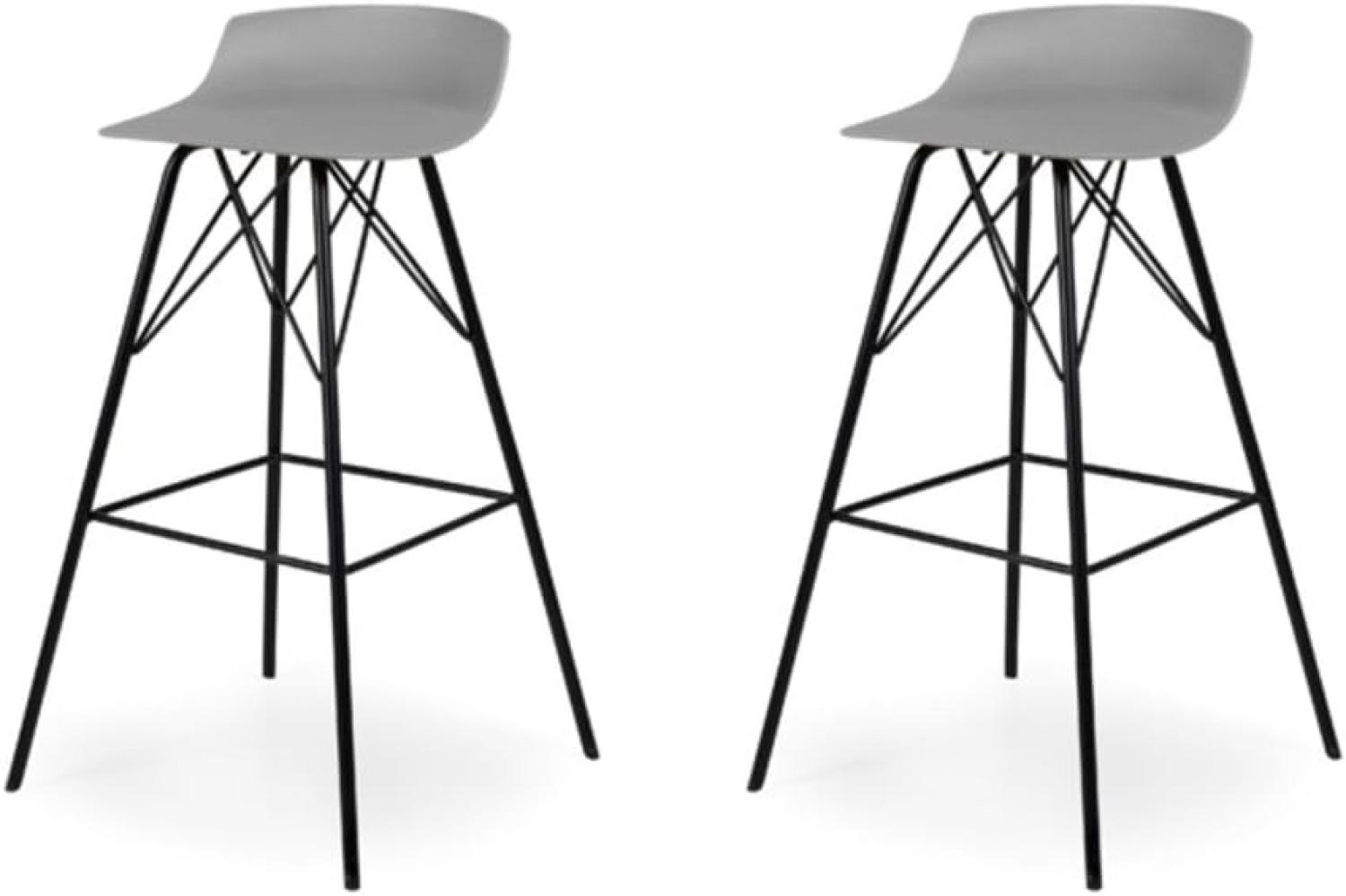 Tenzo Solitaire Tori Designer Bar Chair, Plastik, grau/schwarz, 45 x 45 x 79 cm Bild 1