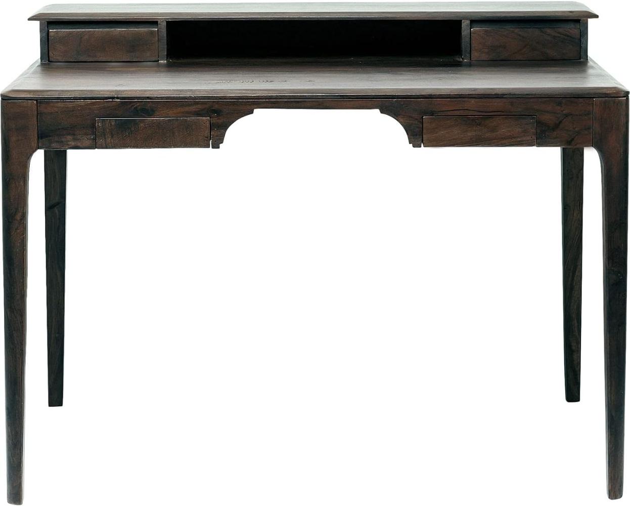 Kare Design Brooklyn Walnut Schreibtisch, 110 x 70 cm, Massivholz Schreibtisch, brauner Schreibtisch, (H/B/T) 85x110x70cm Bild 1