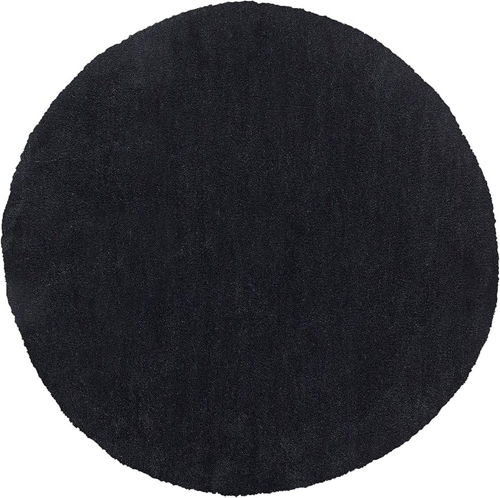 Teppich schwarz ⌀ 140 cm Shaggy DEMRE Bild 1