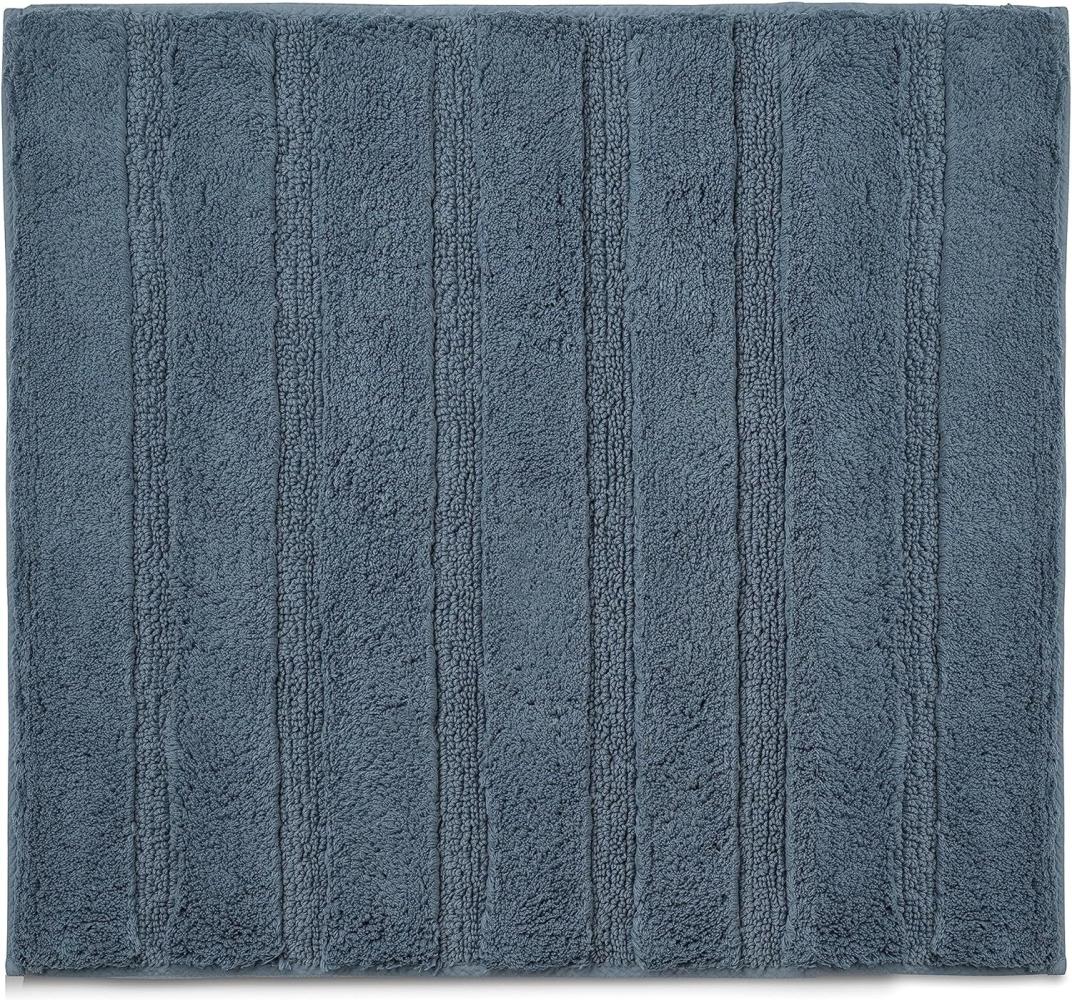 Kela Badematte Megan, 65 cm x 55 cm, 100% Baumwolle, Rauchblau, rutschhemmend, waschbar bis 30° C, geeignet für Fußbodenheizung, 24700 Bild 1