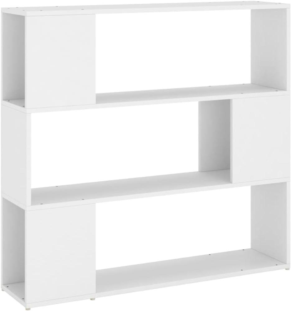 Bücherregal Raumteiler Weiß 100x24x94 cm Bild 1
