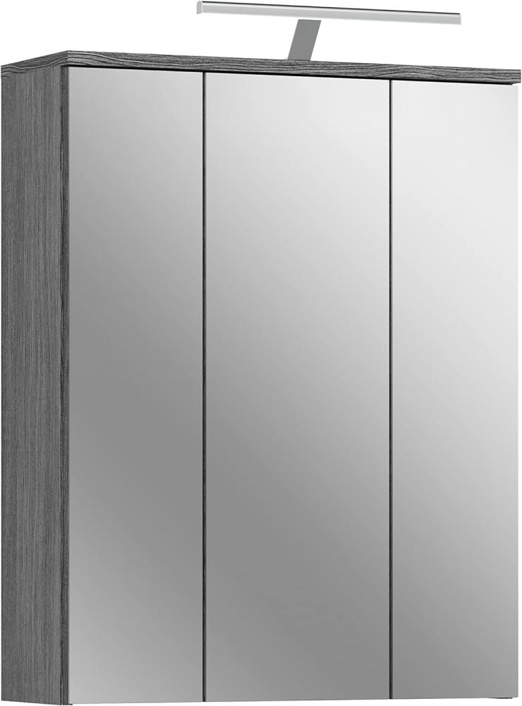 Spiegelschrank Blake - Rauchsilber / Spiegelglas mit Badaufsatzleuchte Bild 1