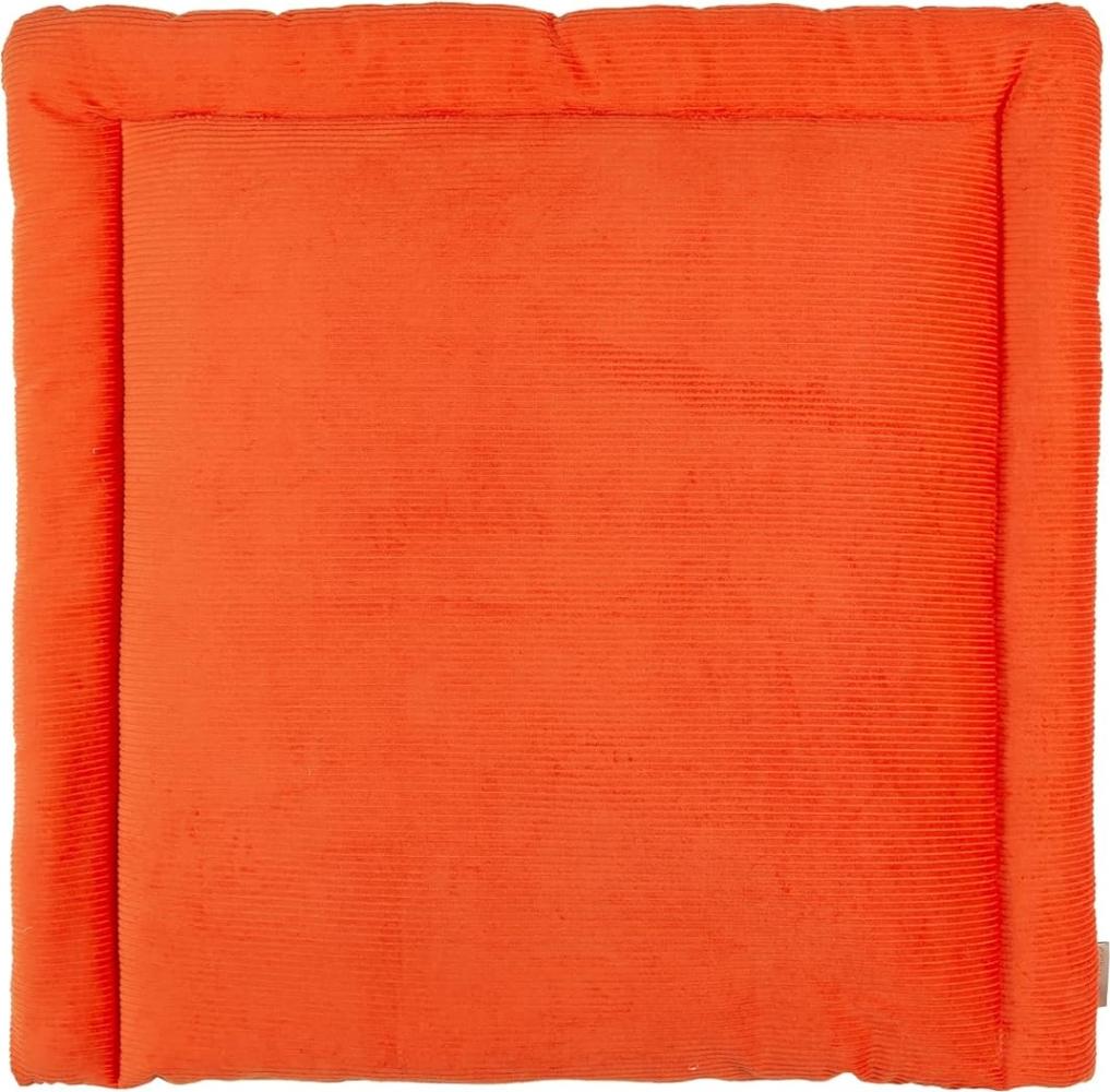 KraftKids Wickelauflage in Cord Breitcord Orange Reinorange, Wickelunterlage 78x78 cm (BxT), Wickelkissen Bild 1