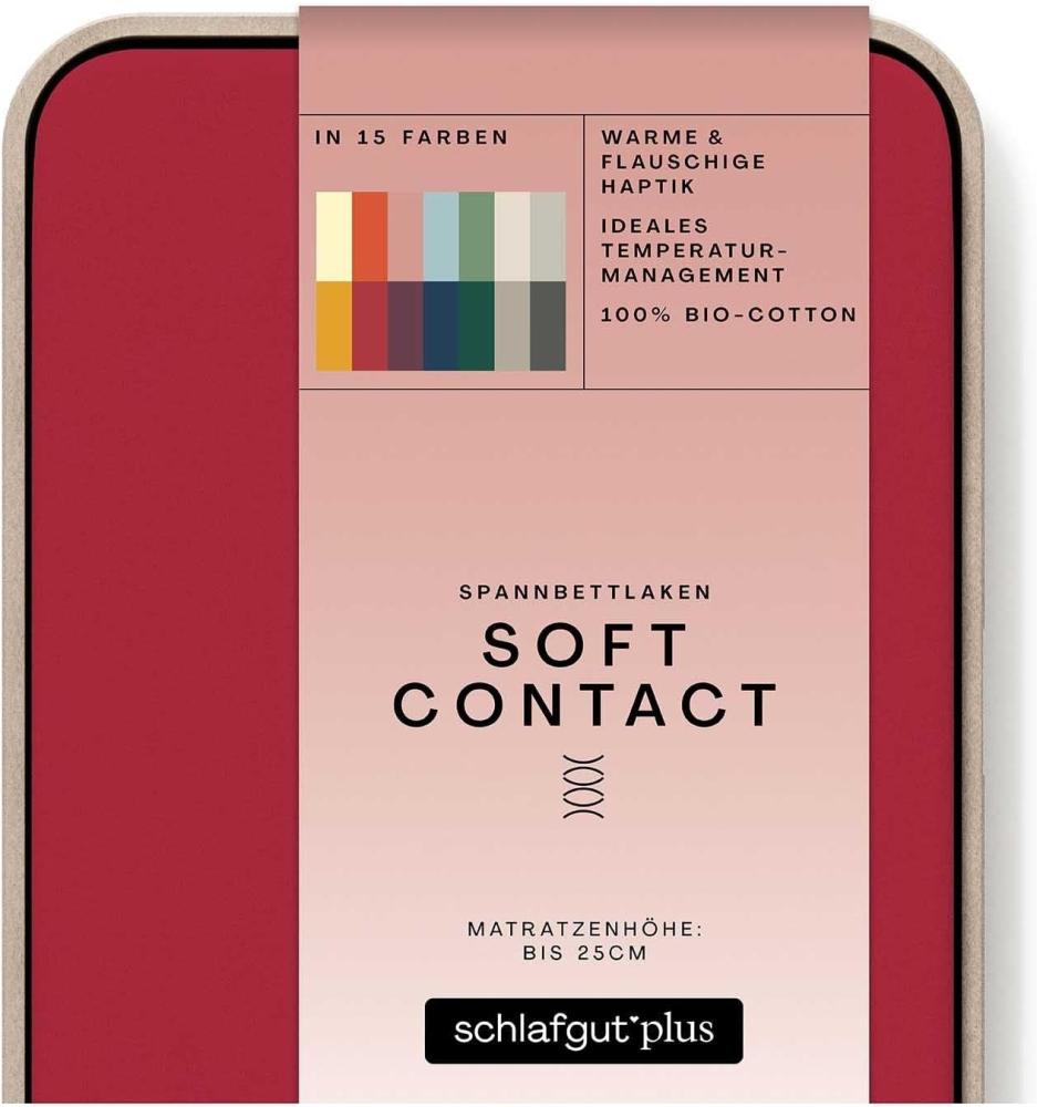 Schlafgut Jersey Spannbetttuch Soft Contact | 140x200 - 160x200 cm | red-deep Bild 1