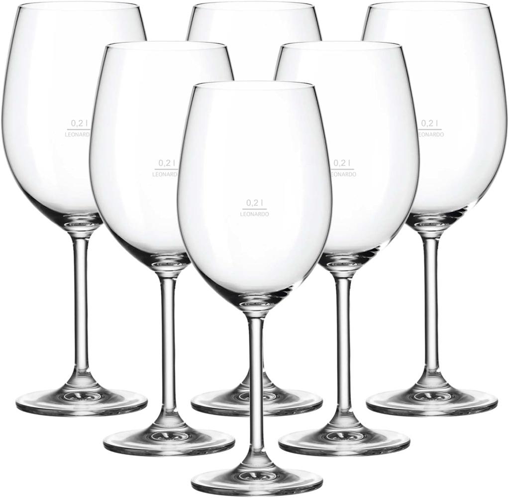 Leonardo DAILY Rotweinglas 0,2 l geeicht 6er Set "Gastro-Edition" Bild 1