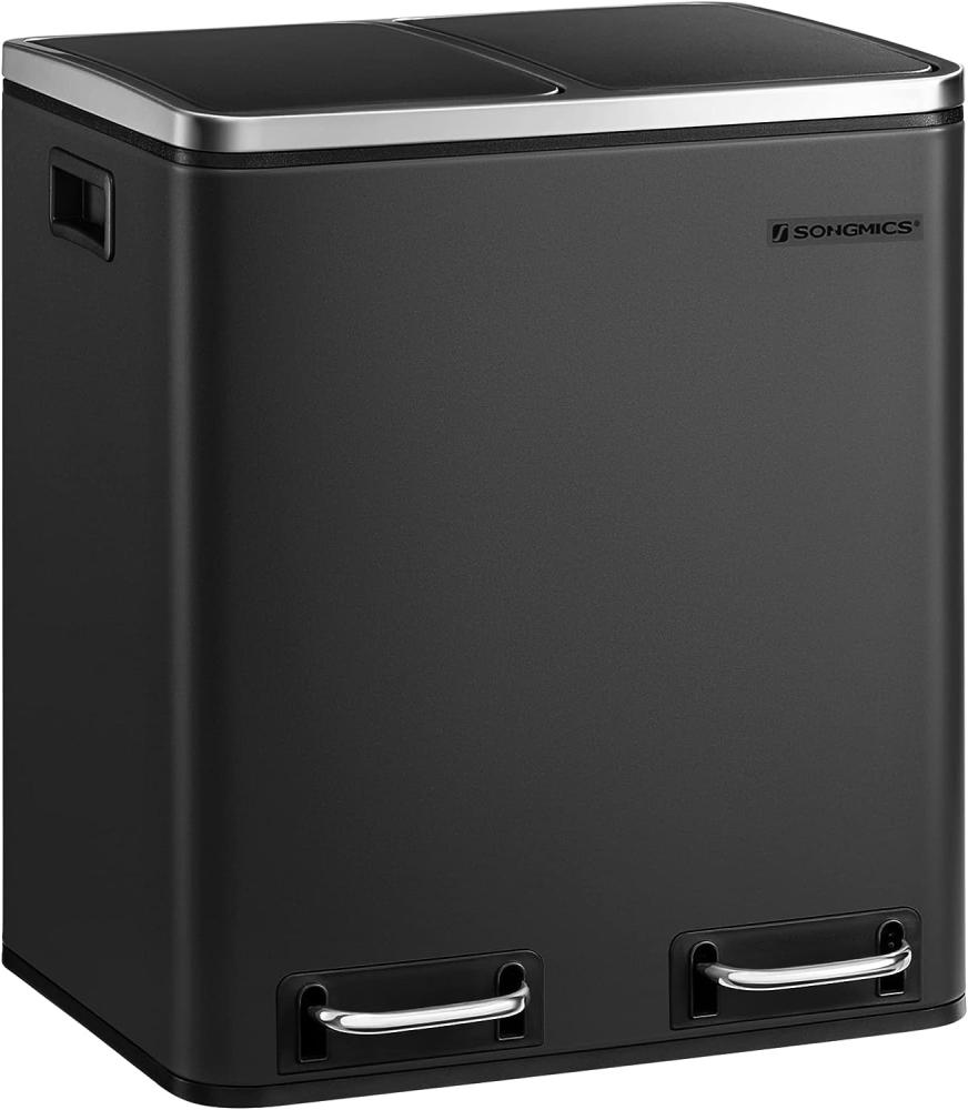 'LTB30BK' Mülleimer für die Küche, Softclose, luftdicht, Metall, schwarz, 2 x 15 Liter Bild 1