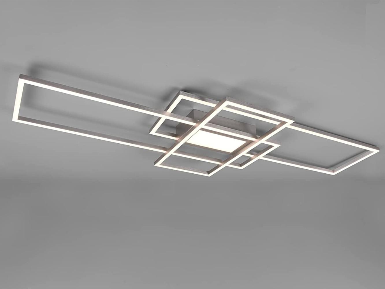 LED Deckenleuchte CANTA groß flach in 3 Stufen dimmbar, Silber matt Bild 1