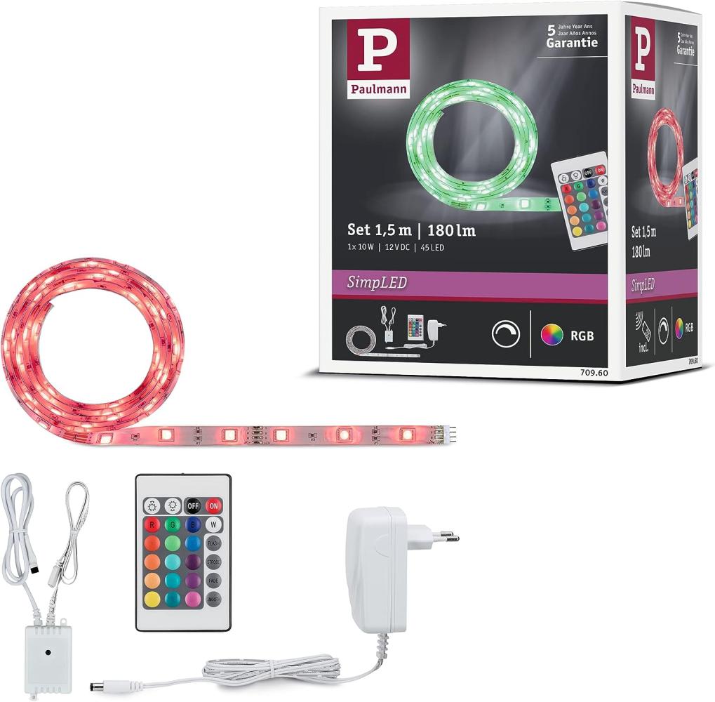 Paulmann No. 70960 SimpLED Strip Set 1,5m 12W RGB beschichtet Bild 1