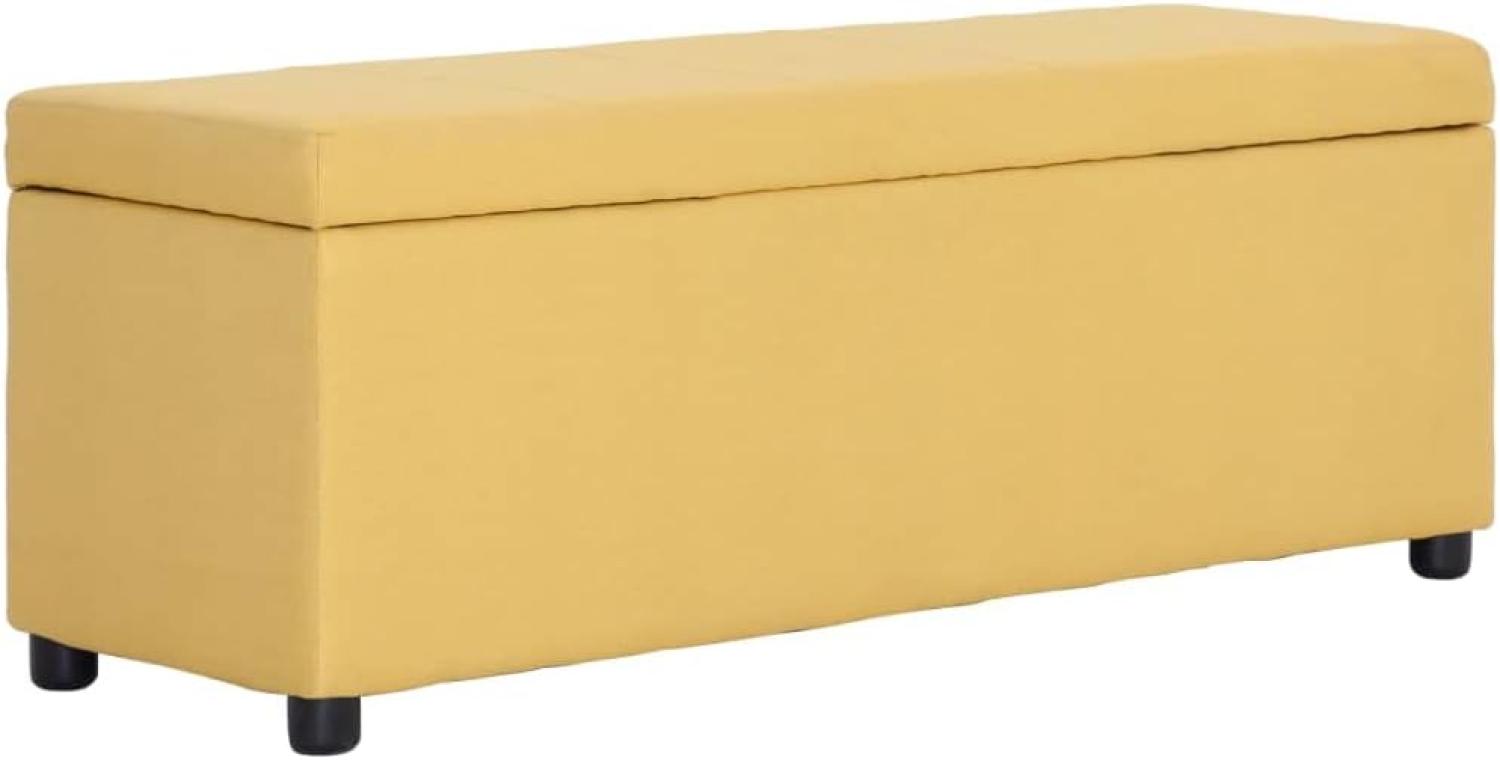 Bank mit Staufach 116 cm Gelb Polyester Bild 1
