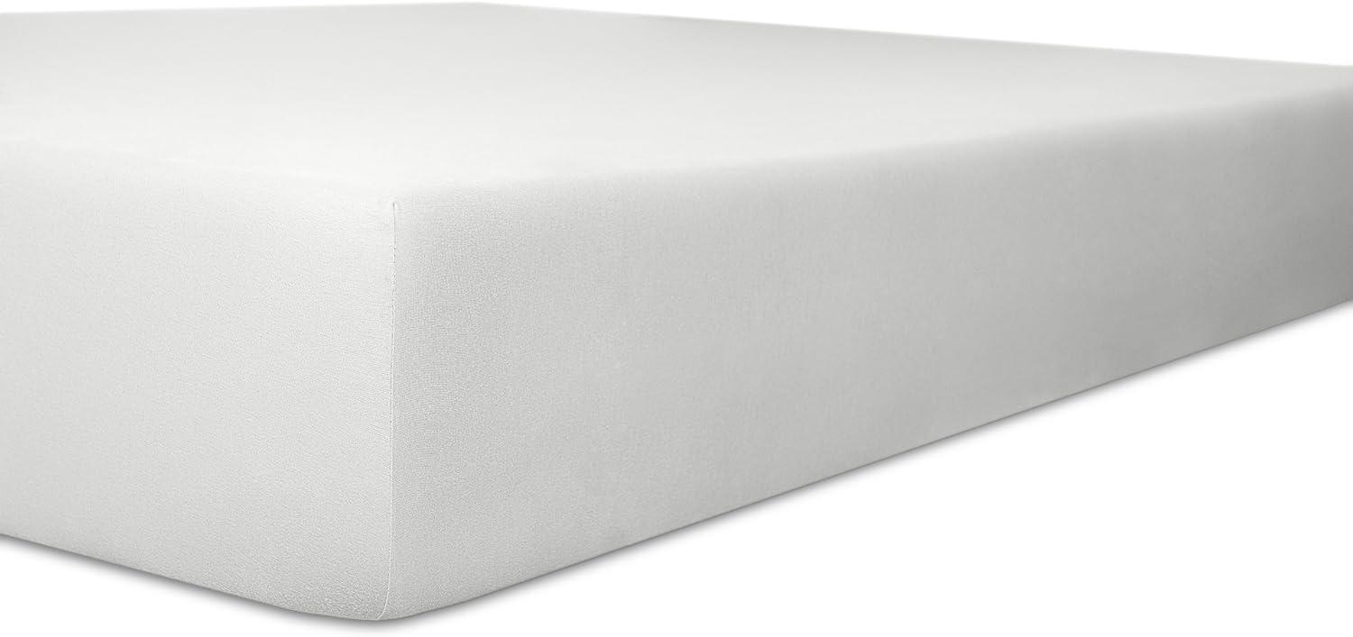 Kneer Single-Jersey Spannbetttuch für Matratzen bis 20 cm Höhe Qualität 60 Farbe weiß 180 cm x 200 cm Bild 1