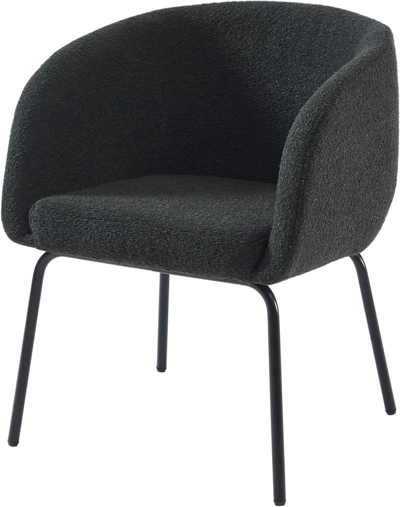 BAÏTA Belem Sessel aus Stoff mit schwarzem Metallgestell, Bouclette, anthrazit, Dimensions : 58,5 x 60 x 80 cm Bild 1