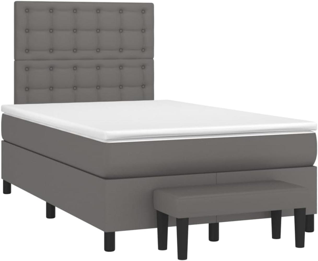 Boxspringbett mit Matratze Grau 120x200 cm Kunstleder 3137657 Bild 1