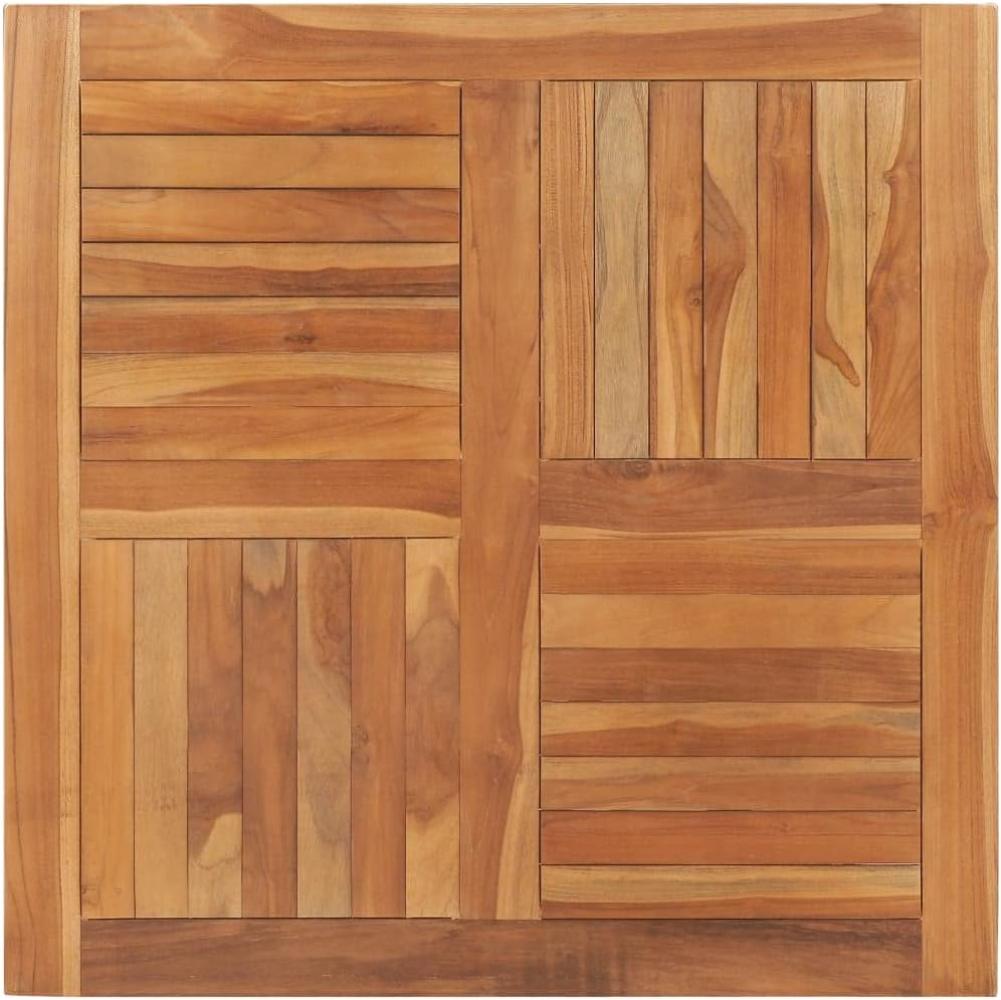 Tischplatte Massivholz Teak Quadratisch 90×90×2,5 cm Bild 1