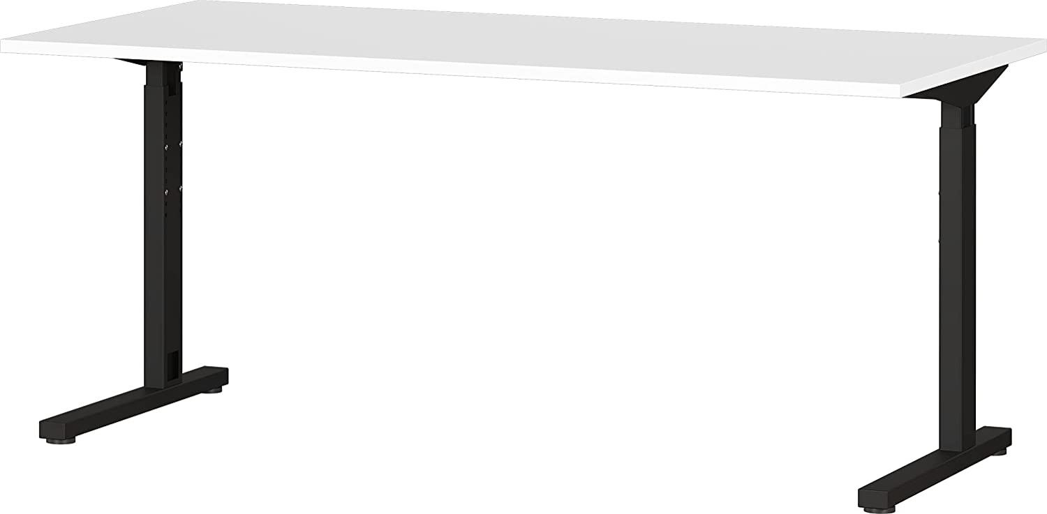 Amazon-Marke, Alkove Höhenverstellbarer Schreibtisch, 80 x 160 x 70 - 80 cm, Eiche Weiß, Schwarz Bild 1