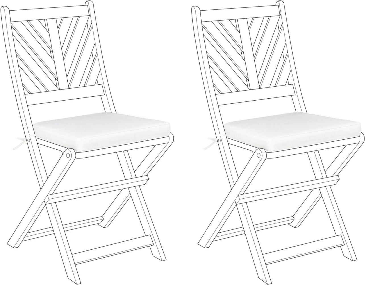 Sitzkissen für Stuhl TERNI 2er Set cremeweiß 37 x 34 x 5 cm Bild 1
