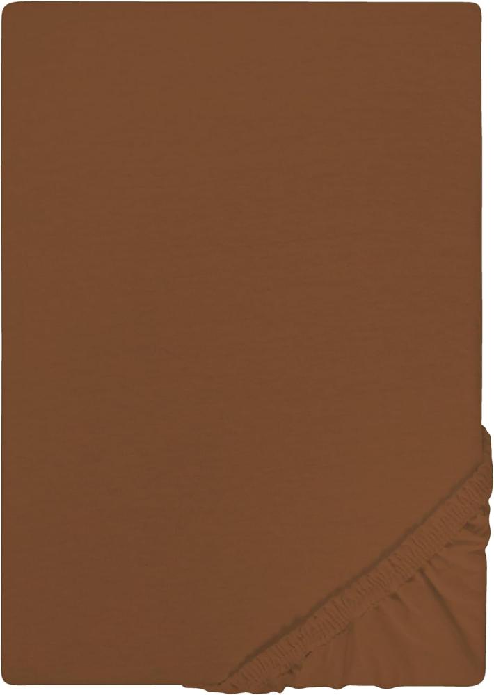 Castell Jersey-Stretch Spannbettlaken 180x200 cm - 200x200 cm Chocolate Bild 1