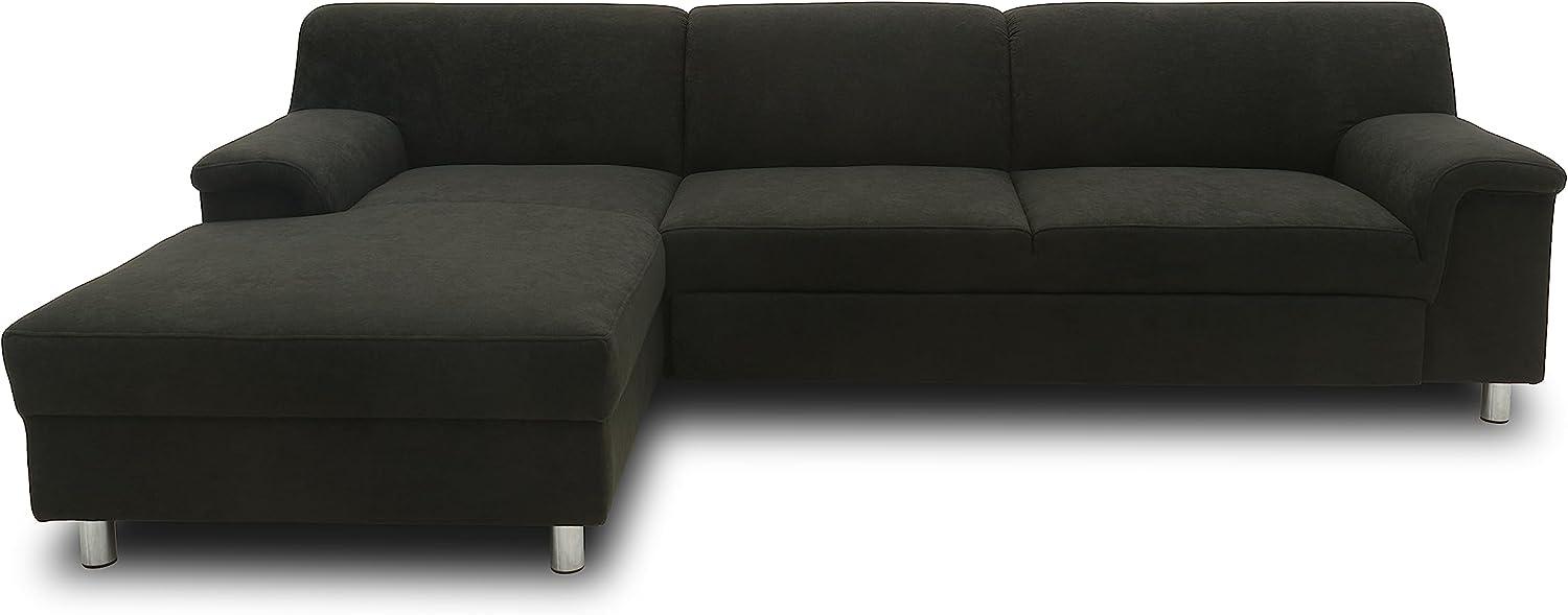 DOMO. collection Jamie Ecksofa, Sofa in L-Form, Couch Polsterecke, Moderne Eckcouch, anthrazit, 251x150x72 cm Bild 1