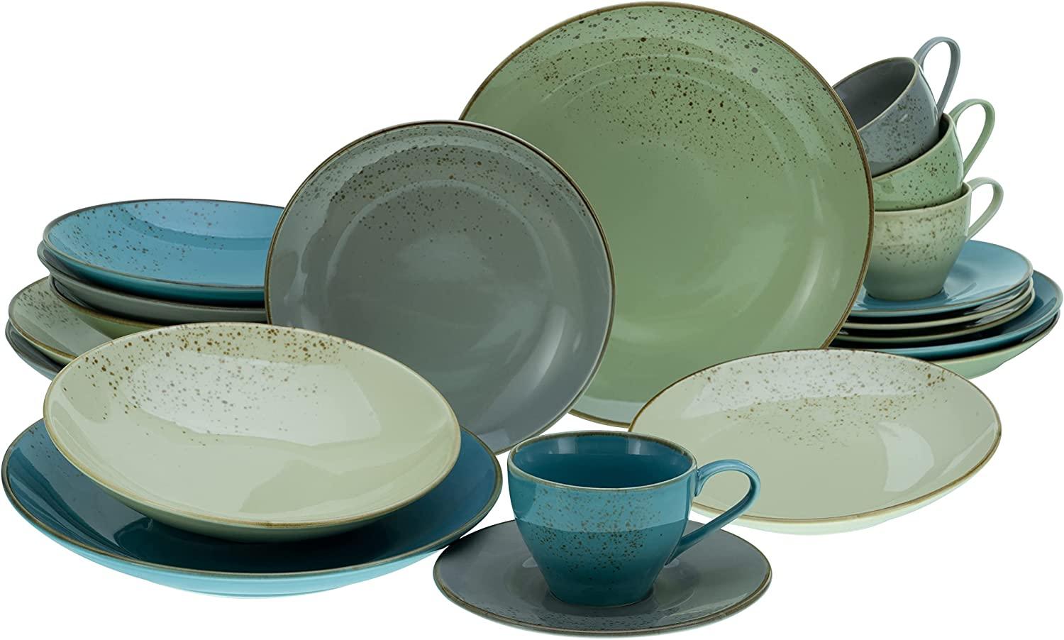 CreaTable 19924 Kombiservice Nature Collection für 4 Personen, Steinzeug, mehrfarbig (1 Set, 20-teilig) Bild 1