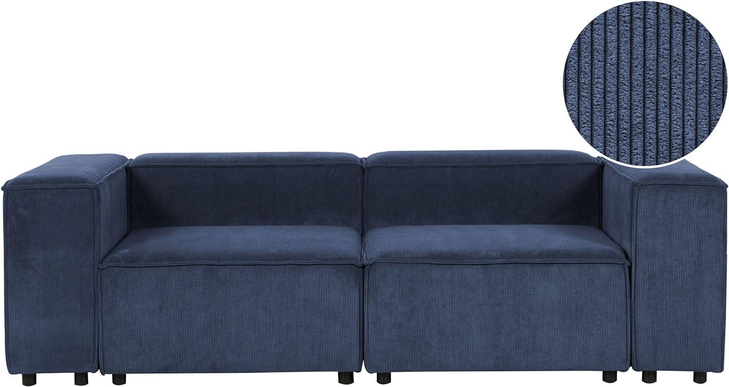 2-Sitzer Sofa Cord dunkelblau APRICA Bild 1