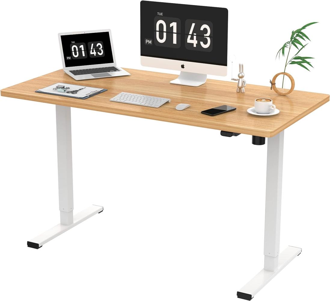 SANODESK EP1E Schreibtisch Höhenverstellbar Elektrisch 120x60 cm, Höhenverstellbarer Schreibtisch mit kompletter Tischplatte, Ergonomischer Steh-Sitz Tisch, Computertisch, Adjustable Desk Bild 1