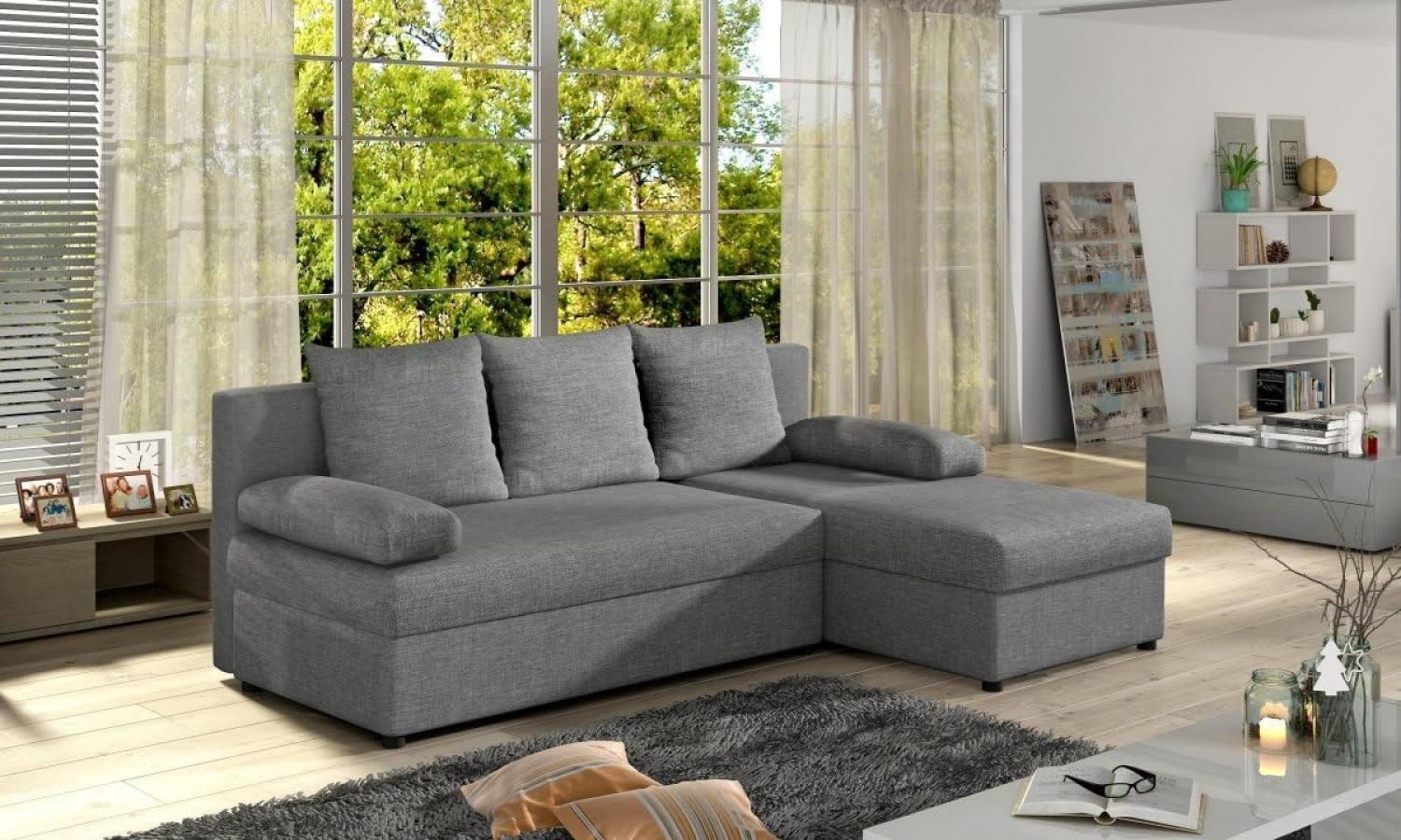 Designer Sofa Cali mit Stauraum und Schlaffunktion Grau Rechts Bild 1