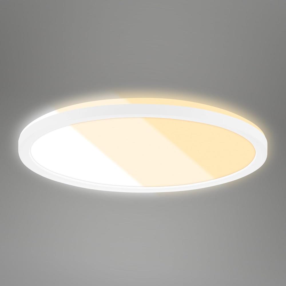 BRILONER – LED Deckenlampe für Wohnzimmer, LED Deckenleuchte flach, LED Lampe, Wohnzimmerlampe, LED Panel, Lichtfarbe einstellbar, Backlight, Weiß Bild 1