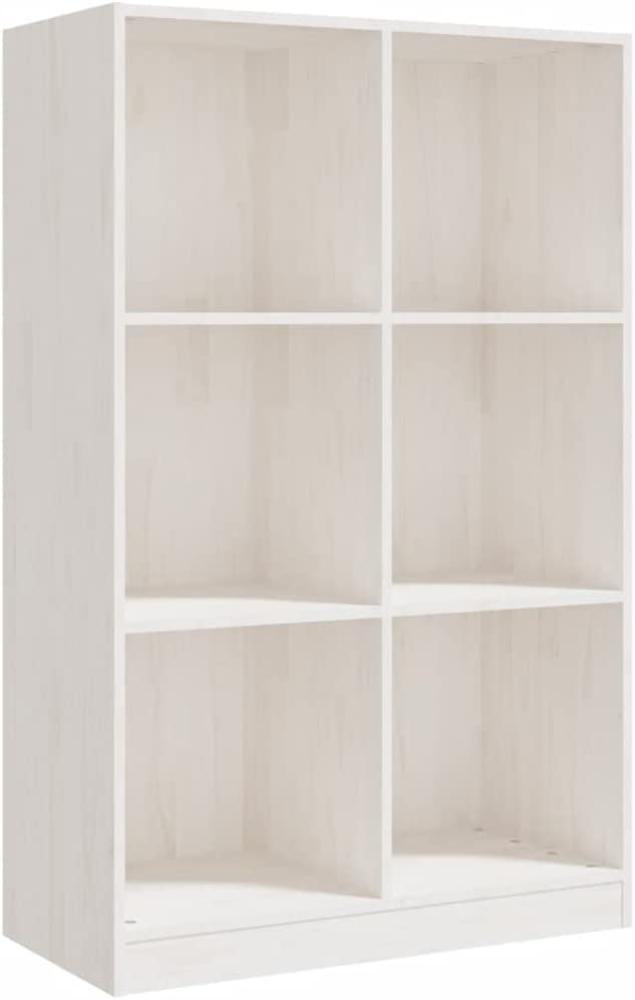 Bücherregal Weiß 70x33x110 cm Massivholz Kiefer Bild 1