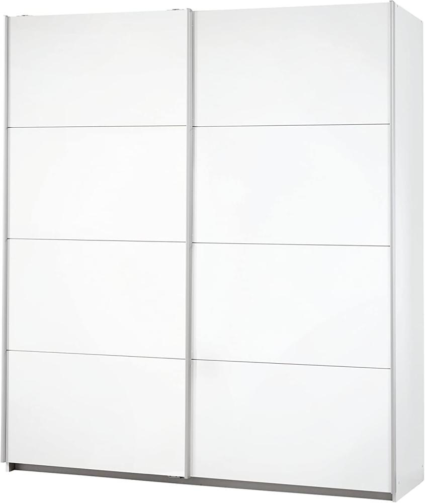 Rauch Möbel Caracas Schrank Kleiderschrank Schwebetürenschrank Weiß 2-türig inkl. Zubehörpaket Classic 4 Einlegeböden, 2 Kleiderstangen, 1 Hakenleiste, BxHxT 181x210x62 cm Bild 1