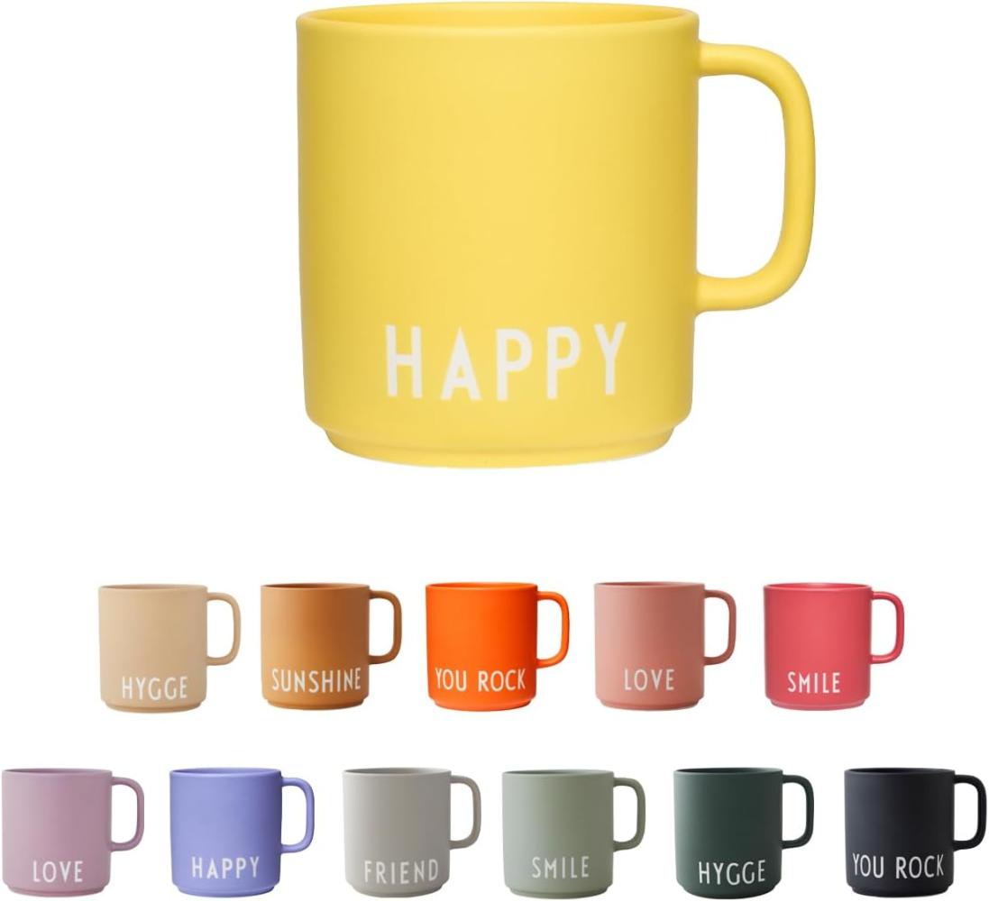 Design Letters Becher mit Henkel Favourite Cup Happy Gelb 10101008YELLOHAPPY Bild 1