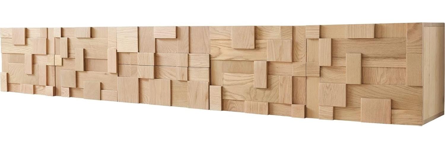 Lowboard Puzzle 260 cm Eiche Natur schwebend Bild 1