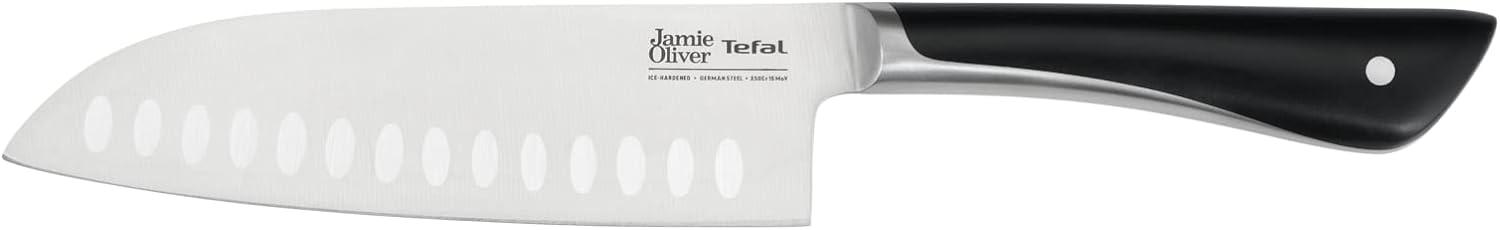 Jamie Oliver by Tefal K26715 Santokumesser 16,5 cm | hohe Schneideleistung | unverwechselbares Design | widerstandsfähige und langlebige Klingen | Edelstahl/Schwarz Bild 1