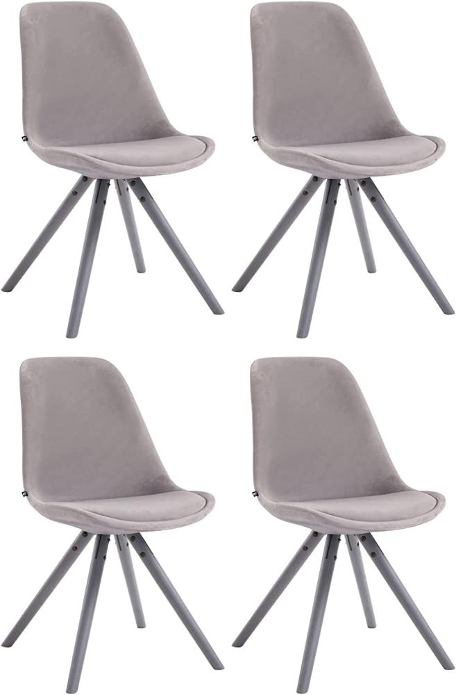 4er Set Stühle Toulouse Samt Rund grau [320453] Bild 1