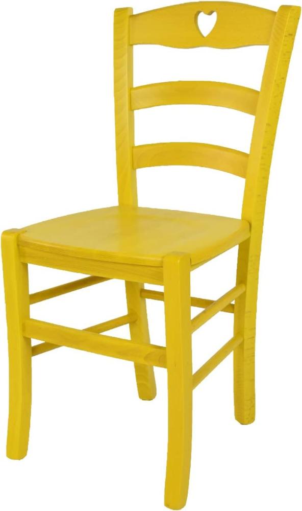 Tommychairs 'Cuore' Esszimmerstuhl aus Buchenholz, lackiert und Sitzfläche aus Holz, 88 x 43 x 46 cm Anilinfarbe Gelb Bild 1