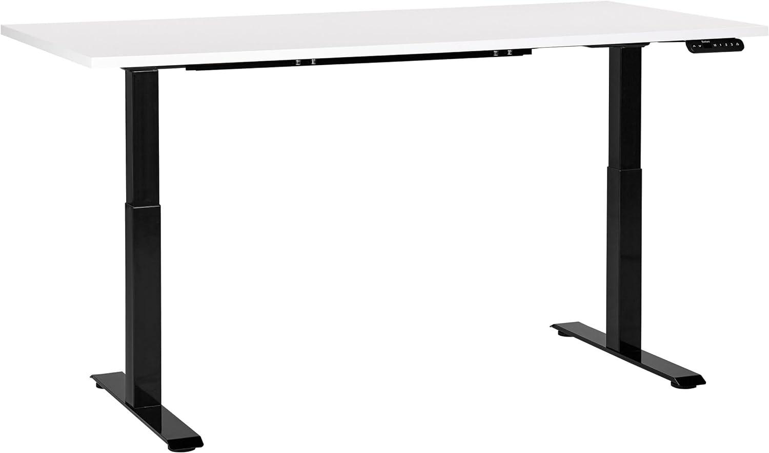 Schreibtisch weiß schwarz 160 x 72 cm elektrisch höhenverstellbar DESTINES Bild 1