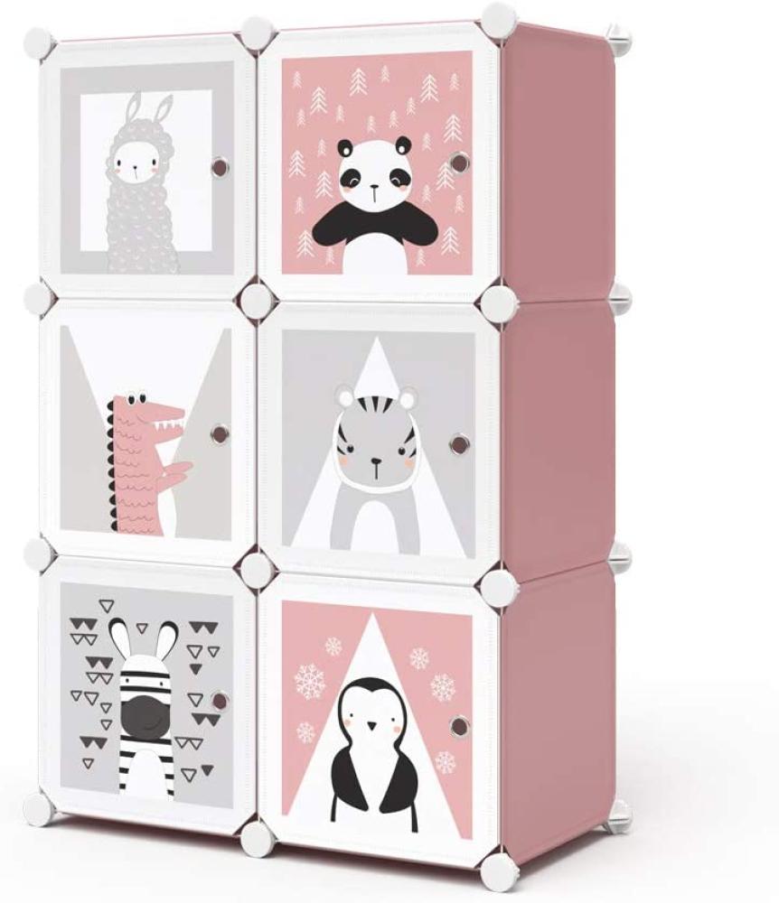 Vicco 'ANDY' Kinderschrank, DIY modular, rosa, mit Kleiderstange, 6 Fächer Bild 1