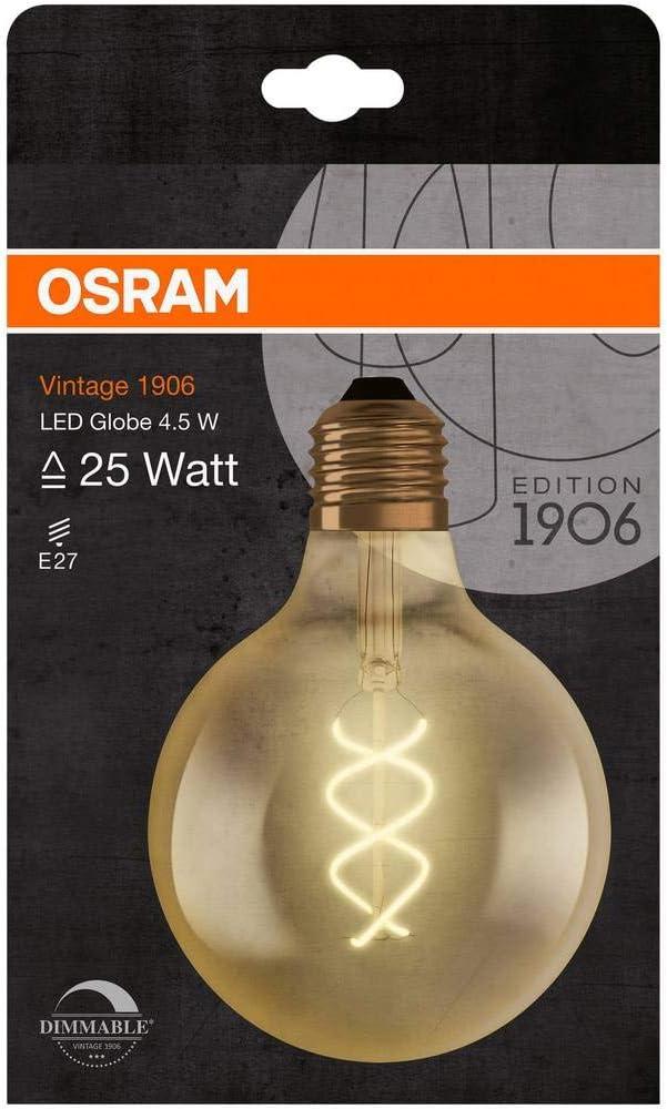 Osram LED-Lampe Vintage 1906 Globe125 Spiral Filament 4W/820 (28W) Gold Dimmable E27 Bild 1