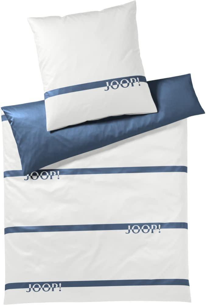 JOOP Bettwäsche Logo Stripes aqua | Kissenbezug einzeln 80x80 cm Bild 1