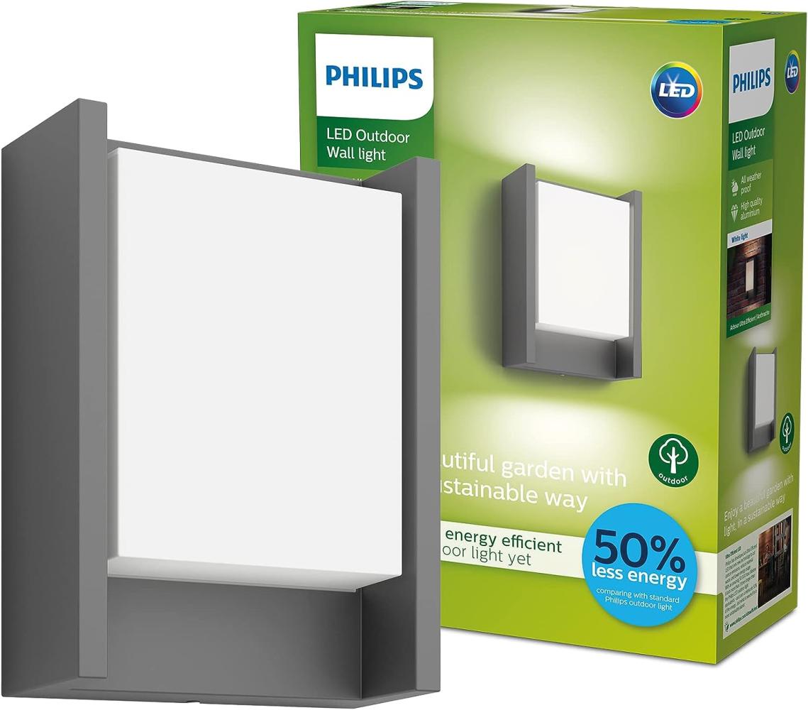 Philips Außenleuchten Wandbeleuchtung für den Außenbereich Grau Aluminium IP44 Fassade II Bild 1