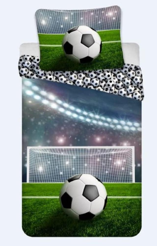 Bettwäsche Fußball Kissenbezug 80 x 80 cm und Bettbezug 135 x 200 cm, 100 % Baumwolle Bild 1