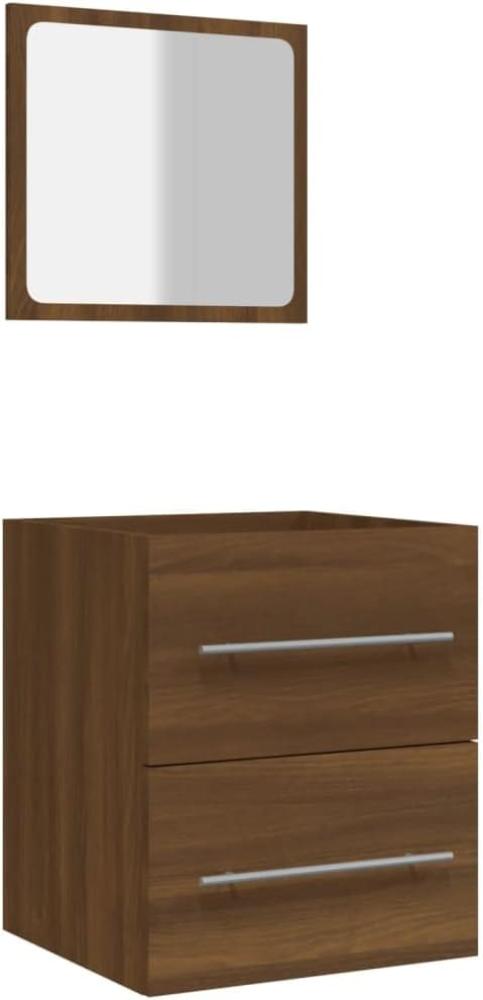 Badschrank mit Spiegel Braun Eichen-Optik 41x38,5x48 cm Bild 1