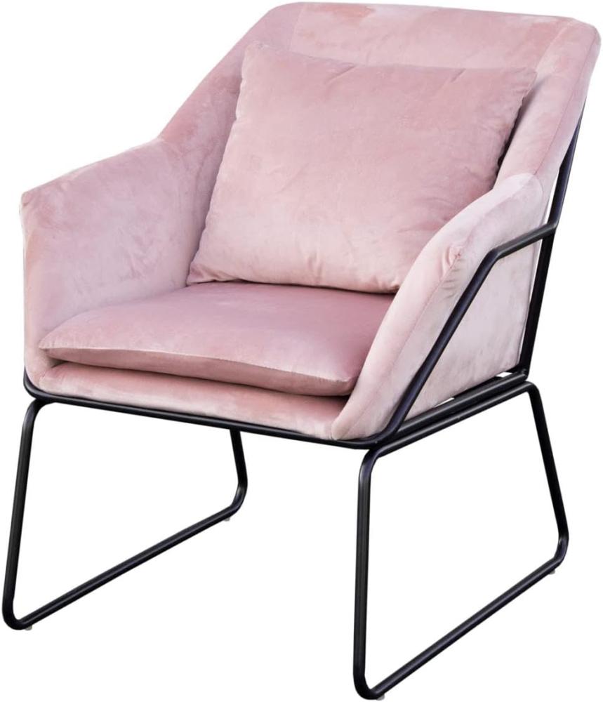 SVITA JOSIE Sessel gepolstert Beistellsessel Pink Couch Einzel Relaxsessel Samt Bild 1
