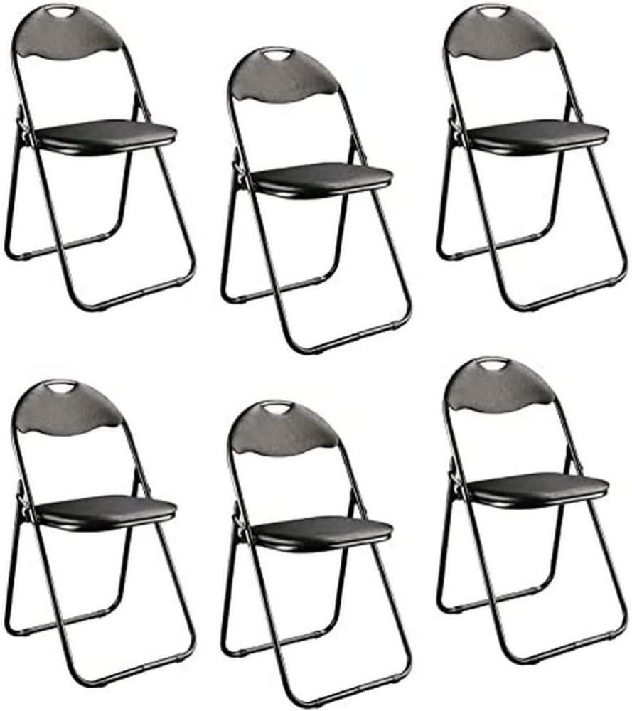 HAKU Möbel Klappstuhl 6er Set, Rücken gepolstert, schwarz, B 44 x T 47 x H 80 cm Bild 1