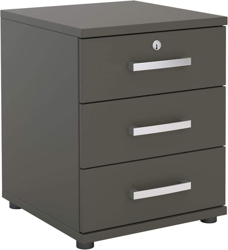 CARO-Möbel Bürocontainer Schreibtischcontainer Büroschrank Toronto, anthrazit, abschließbar mit 3 Schubladen, 44 x 58 x 45 cm Bild 1