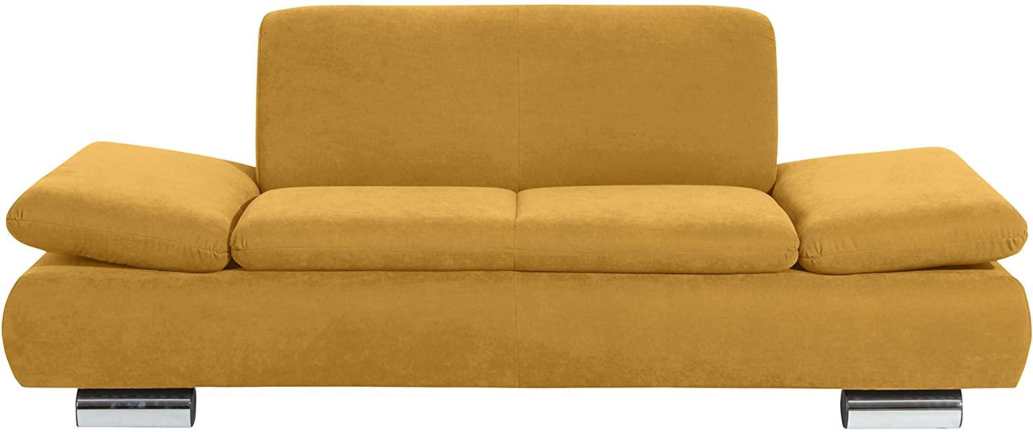 Terrence Sofa 2-Sitzer Veloursstoff Mais Metallfüße verchromt Bild 1