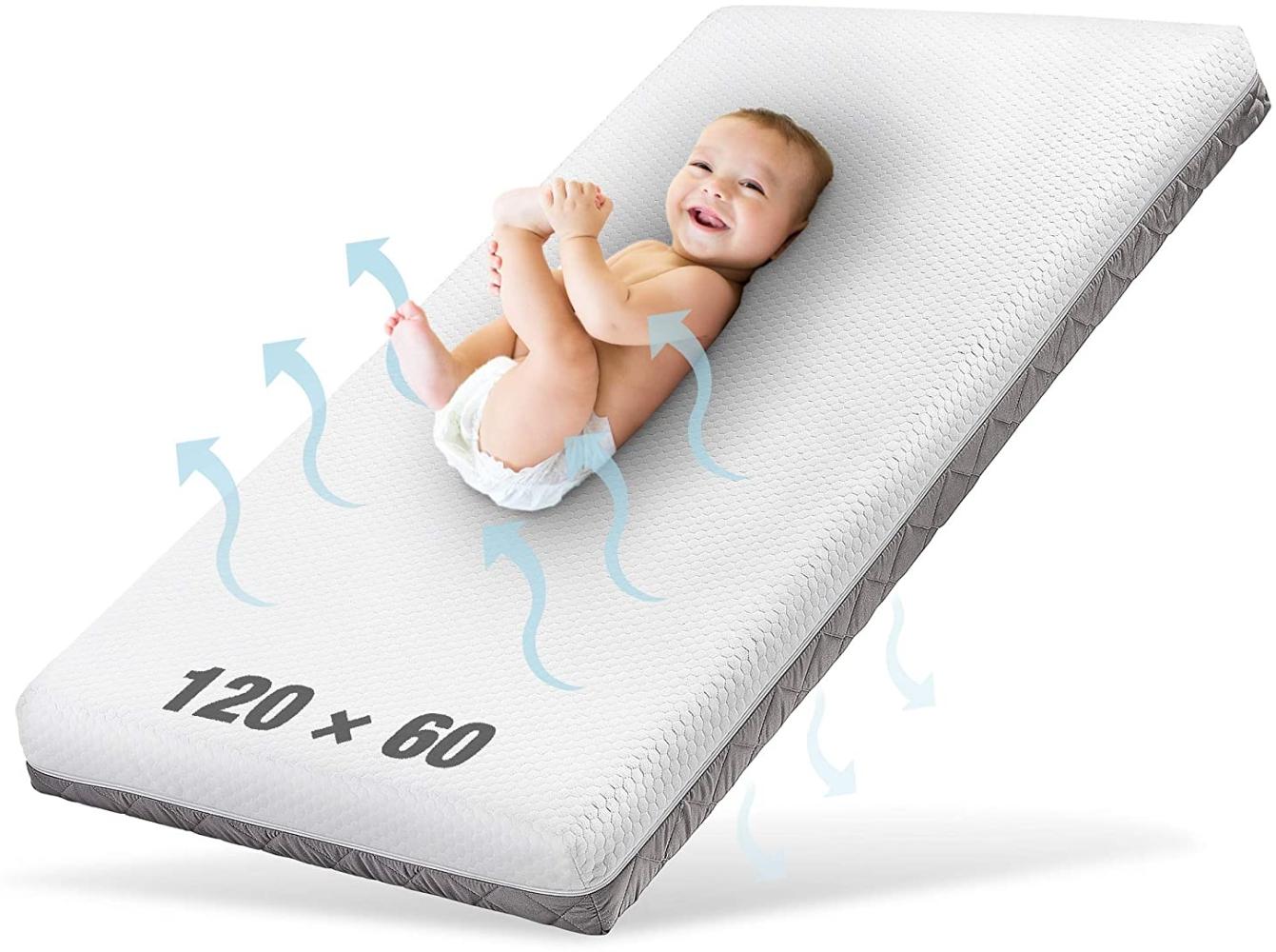 Ehrenkind® Babymatratze Royal | Babymatratze 60x120cm | Matratze 120x60 mit innovativem 3D Mesh und Hygiene Tencel Bezug wasserdicht + luftdurchlässig Bild 1