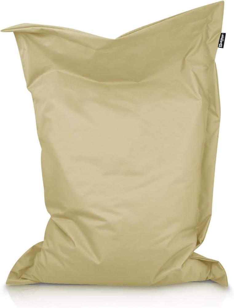 BuBiBag XXL Sitzsack, Outdoor Sitzsäcke für Kinder und Erwachsene, Bodenkissen Beanbag Fatboy wetterfest (Beige 190x145cm) Bild 1