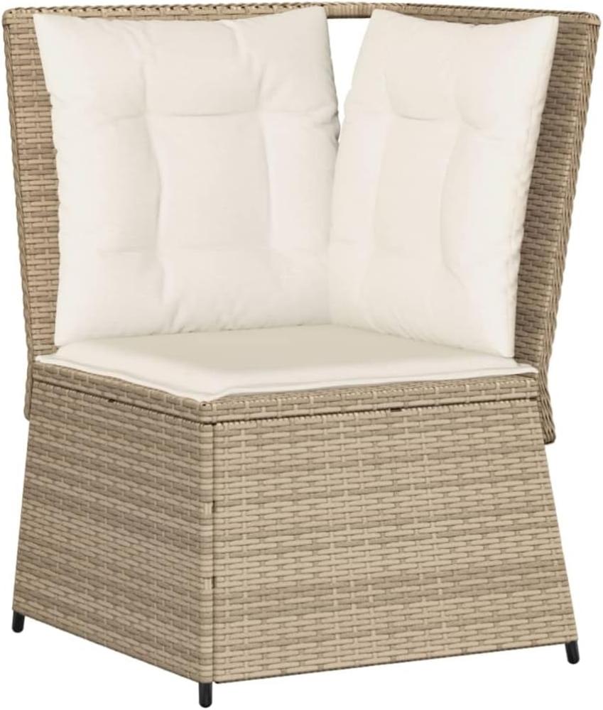 Garten-Ecksofa mit Kissen Beige Poly Rattan 368986 Bild 1