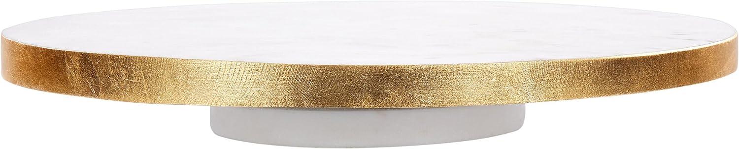 Tortenplatte Marmor weiß gold rund ⌀ 30 cm drehbar ASTROS Bild 1