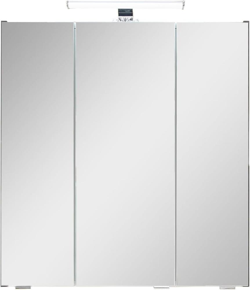 Pelipal Badezimmer-Spiegelschrank Quickset 945 in Oxid Dunkelgrau mit LED-Beleuchtung, 65 cm breit | Badschrank mit Spiegel, 3 Türen und 6 Einlegeböden Bild 1